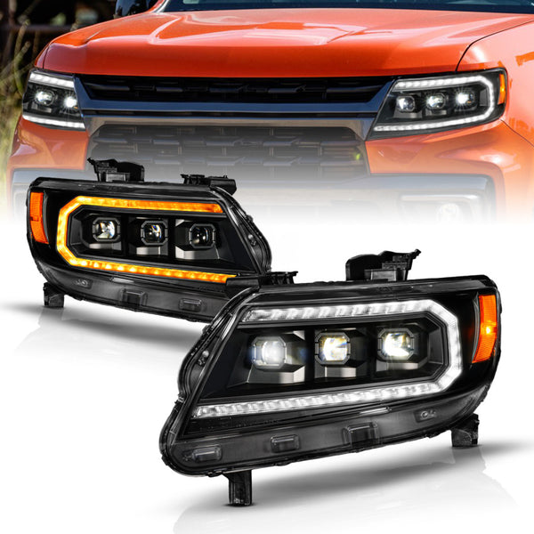 ANZO 15-22 Chevy Colorado Blk Housing Full LED DRL Projector