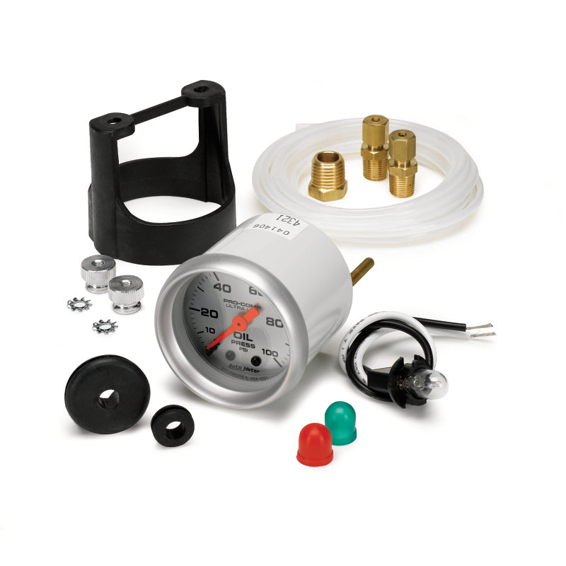 Autometer Ultra Lite 52mm 0 100 PSI Mechanical Oil Pressure Gauge